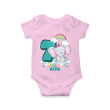 Celebrate The Seventh Month Birthday Customised Romper - PINK - 0 - 3 Months Old (Chest 16")