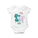 Make Your BabyÕs 7th Month Extra Special With Our Customized Baby Romper - WHITE - 0 - 3 Months Old (Chest 16")