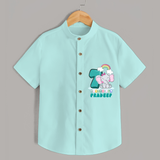 Celebrate The Seventh Month Birthday Customised Shirt - ARCTIC BLUE - 0 - 6 Months Old (Chest 21")