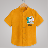 Custom Baby Shirt for 7 Month Milestone | Soft Cotton Shirt | Personalized Name Print - CHROME YELLOW - 0 - 6 Months Old (Chest 23")