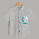 Celebrate The Seventh Month Birthday Customised Shirt - GREY MELANGE - 0 - 6 Months Old (Chest 21")