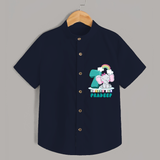 Celebrate The Seventh Month Birthday Customised Shirt - NAVY BLUE - 0 - 6 Months Old (Chest 21")