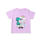 Custom Baby T-Shirt for 7 Month Milestone | Soft Cotton T-Shirt | Personalized Name Print - LILAC - 0-5 Months Old (Chest 17")