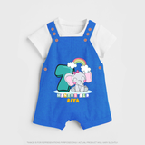 Make Your BabyÕs 7th Month Extra Special With Our Customized Baby Dungaree Set - COBALT BLUE - 0 - 5 Months Old (Chest 18")