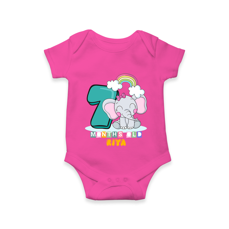 Make Your BabyÕs 7th Month Extra Special With Our Customized Baby Romper - HOT PINK - 0 - 3 Months Old (Chest 16")