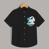 Custom Baby Shirt for 7 Month Milestone | Soft Cotton Shirt | Personalized Name Print - BLACK - 0 - 6 Months Old (Chest 23")