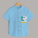 Celebrate The Seventh Month Birthday Customised Shirt - SKY BLUE - 0 - 6 Months Old (Chest 21")