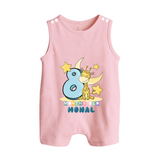Custom Baby Romper Suit/ Sleeveless Romper for 8 Month Milestone | Soft Cotton Romper Suit/ Sleeveless Romper | Personalized Name Print - BABY PINK - 0 - 5 Months Old (Chest 18")