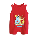 Make Your BabyÕs 8th Month Extra Special With Our Customized Baby Romper Suit - RED - 0 - 5 Months Old (Chest 18")