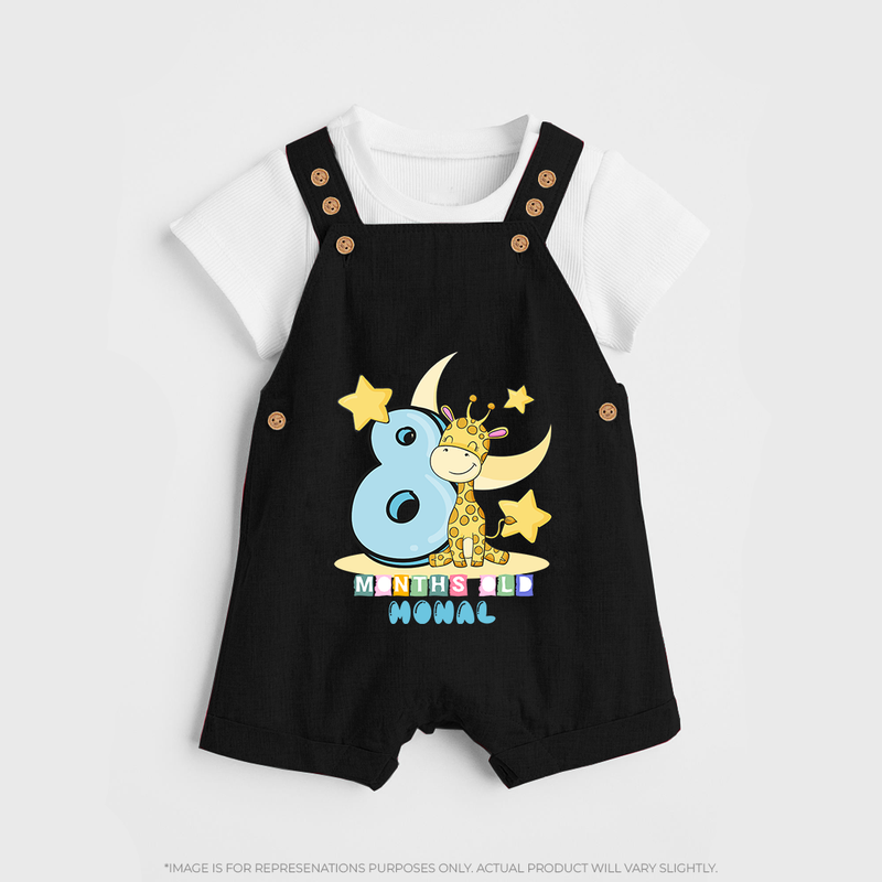 Make Your BabyÕs 8th Month Extra Special With Our Customized Baby Dungaree Set - BLACK - 0 - 5 Months Old (Chest 18")