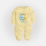 Make Your BabyÕs 8th Month Extra Special With Our Customized Baby Sleep Suit - PASTEL YELLOW - New Born (Chest 7.5")