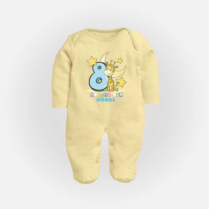 Make Your BabyÕs 8th Month Extra Special With Our Customized Baby Sleep Suit - PASTEL YELLOW - New Born (Chest 7.5")