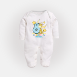 Make Your BabyÕs 8th Month Extra Special With Our Customized Baby Sleep Suit - WHITE - New Born (Chest 7.5")