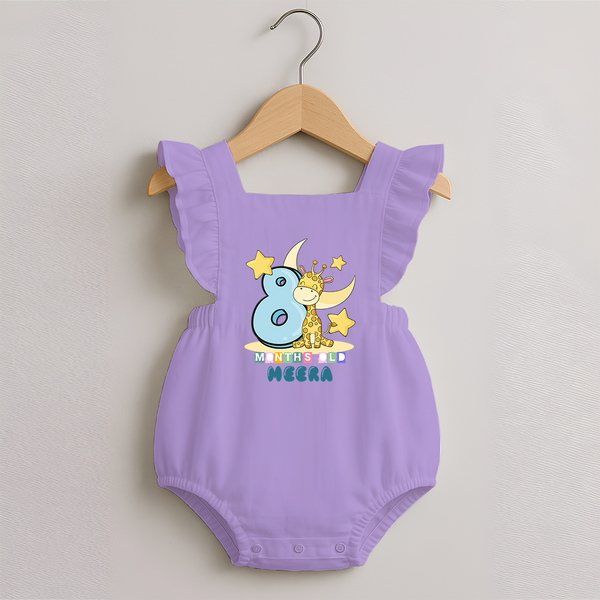 Custom Baby Romper Frock for 8 Month Milestone | Soft Cotton Romper Frock | Personalized Name Print - LILAC - 0 - 3 Months Old (Chest 19")