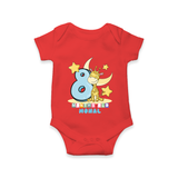 Make Your BabyÕs 8th Month Extra Special With Our Customized Baby Romper - RED - 0 - 3 Months Old (Chest 16")