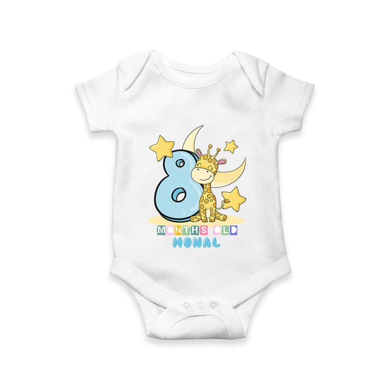 Make Your BabyÕs 8th Month Extra Special With Our Customized Baby Romper - WHITE - 0 - 3 Months Old (Chest 16")