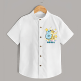 Custom Baby Shirt for 8 Month Milestone | Soft Cotton Shirt | Personalized Name Print - WHITE - 0 - 6 Months Old (Chest 23")