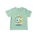 Custom Baby T-Shirt for 8 Month Milestone | Soft Cotton T-Shirt | Personalized Name Print - MINT GREEN - 0-5 Months Old (Chest 17")