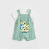 Celebrate The Eighth Month Birthday Customised Dungaree set - LIGHT GREEN - 0 - 5 Months Old (Chest 17")