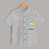 Celebrate The Eighth Month Birthday Customised Shirt - GREY MELANGE - 0 - 6 Months Old (Chest 21")