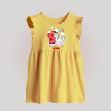 Custom Baby Baby Frock for 9 Month Milestone | Soft Cotton Baby Frock | Personalized Name Print - PASTEL YELLOW - 0 - 3 Months Old (Chest 17")