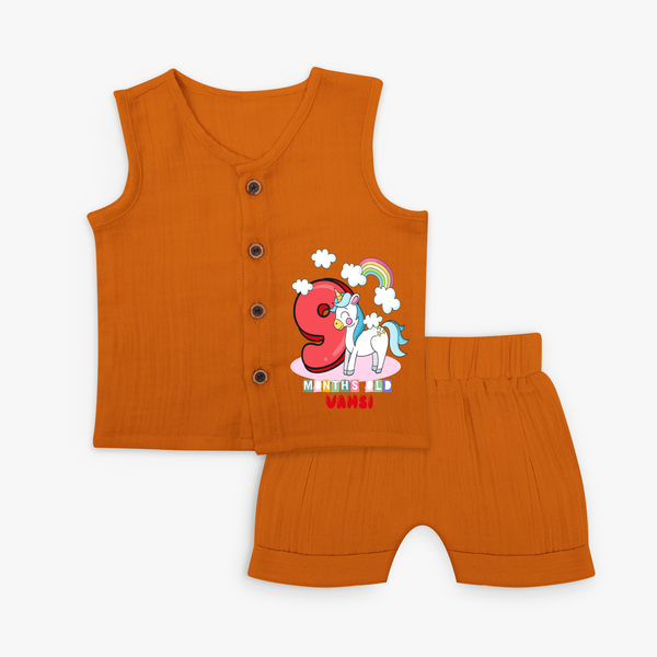 Celebrate The Ninth Month Birthday Customised Jabla set - COPPER - 0 - 3 Months Old (Chest 9.8")