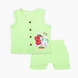 Custom Baby Jabla Set for 9 Month Milestone | Soft Cotton Jabla Set | Personalized Name Print - PASTEL GREEN - 0 - 3 Months Old (Chest 9.8")