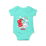 Celebrate The Ninth Month Birthday Customised Romper - ARCTIC BLUE - 0 - 3 Months Old (Chest 16")