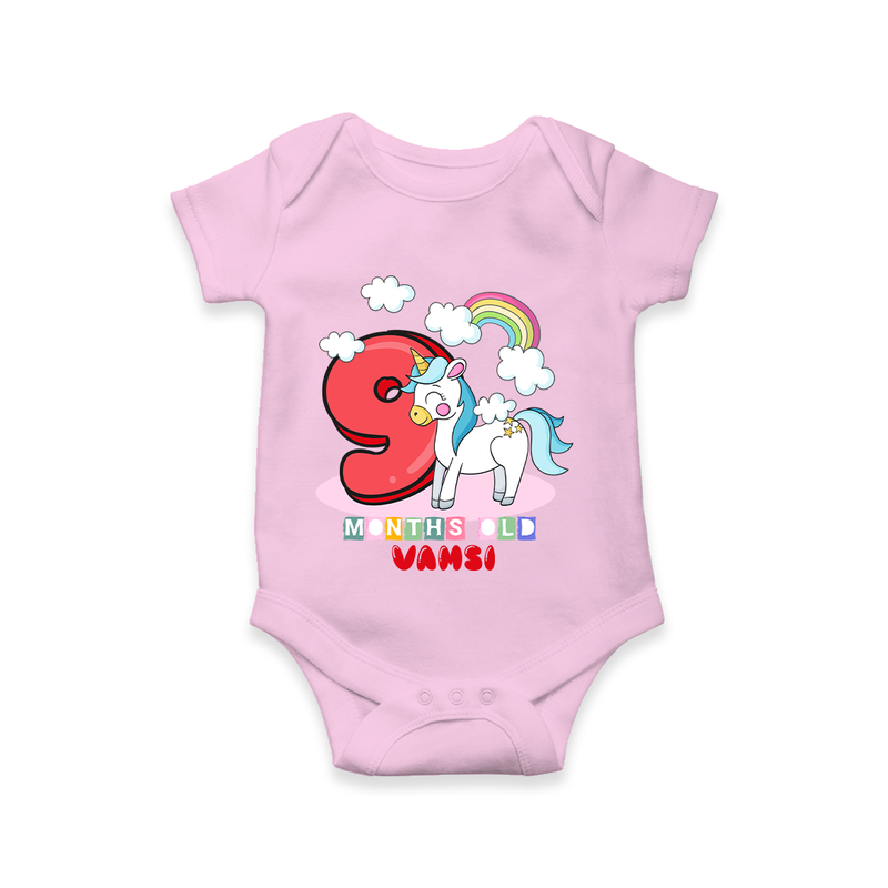 Celebrate The Ninth Month Birthday Customised Romper - PINK - 0 - 3 Months Old (Chest 16")