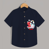 Celebrate The Ninth Month Birthday Customised Shirt - NAVY BLUE - 0 - 6 Months Old (Chest 21")