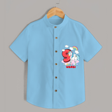 Celebrate The Ninth Month Birthday Customised Shirt - SKY BLUE - 0 - 6 Months Old (Chest 21")