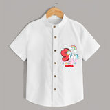 Celebrate The Ninth Month Birthday Customised Shirt - WHITE - 0 - 6 Months Old (Chest 21")