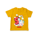 Celebrate The Ninth Month Birthday Customised T-Shirt - CHROME YELLOW - 0 - 5 Months Old (Chest 17")