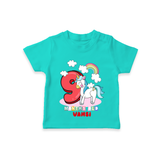 Celebrate The Ninth Month Birthday Customised T-Shirt - TEAL - 0 - 5 Months Old (Chest 17")