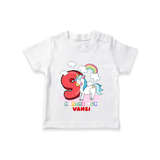Custom Baby T-Shirt for 9 Month Milestone | Soft Cotton T-Shirt | Personalized Name Print - WHITE - 0-5 Months Old (Chest 17")