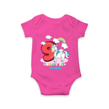 Make Your BabyÕs 9th Month Extra Special With Our Customized Baby Romper - HOT PINK - 0 - 3 Months Old (Chest 16")