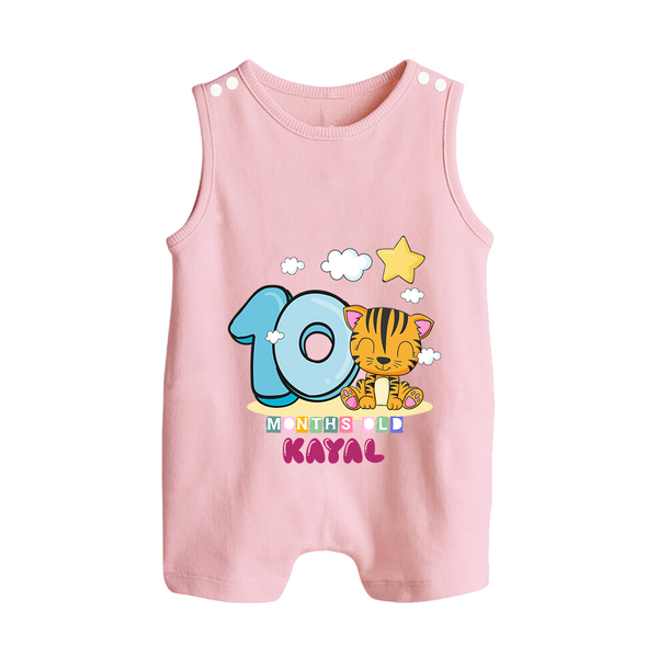 Custom Baby Romper Suit/ Sleeveless Romper for 10 Month Milestone | Soft Cotton Romper Suit/ Sleeveless Romper | Personalized Name Print - BABY PINK - 0 - 5 Months Old (Chest 18")
