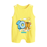 Make Your BabyÕs 10th Month Extra Special With Our Customized Baby Romper Suit - PASTEL YELLOW - 0 - 5 Months Old (Chest 18")