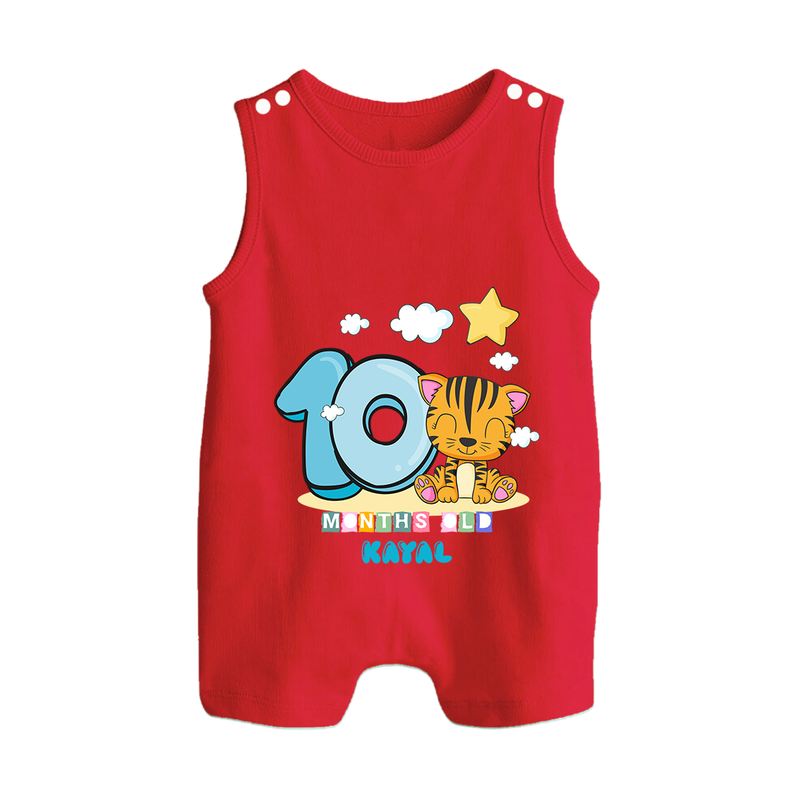 Make Your BabyÕs 10th Month Extra Special With Our Customized Baby Romper Suit - RED - 0 - 5 Months Old (Chest 18")