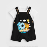 Make Your BabyÕs 10th Month Extra Special With Our Customized Baby Dungaree Set - BLACK - 0 - 5 Months Old (Chest 18")