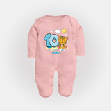 Make Your BabyÕs 10th Month Extra Special With Our Customized Baby Sleep Suit - BABY PINK - New Born (Chest 7.5")