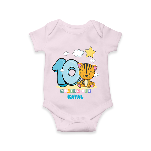 Celebrate The Tenth Month Birthday Customised  Romper - BABY PINK - 0 - 3 Months Old (Chest 16")