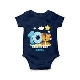 Celebrate The Tenth Month Birthday Customised Romper - NAVY BLUE - 0 - 3 Months Old (Chest 16")
