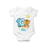 Celebrate The Tenth Month Birthday Customised Romper - WHITE - 0 - 3 Months Old (Chest 16")