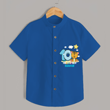 Celebrate The Tenth Month Birthday Customised Shirt - COBALT BLUE - 0 - 6 Months Old (Chest 21")