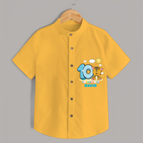 Celebrate The Tenth Month Birthday Customised Shirt - YELLOW - 0 - 6 Months Old (Chest 21")