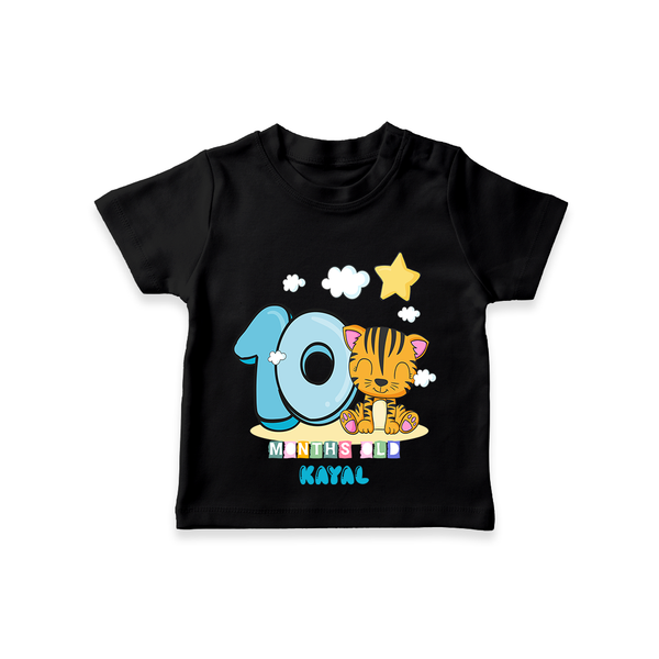Celebrate The Tenth Month Birthday Customised T-Shirt - BLACK - 0 - 5 Months Old (Chest 17")