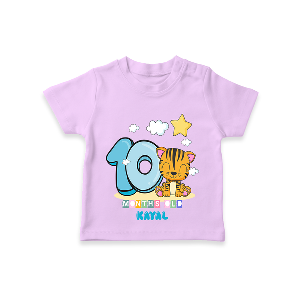 Celebrate The Tenth Month Birthday Customised T-Shirt - LILAC - 0 - 5 Months Old (Chest 17")