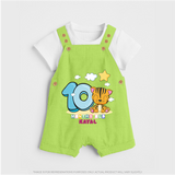 Make Your BabyÕs 10th Month Extra Special With Our Customized Baby Dungaree Set - GREEN - 0 - 5 Months Old (Chest 18")