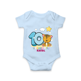 Make Your BabyÕs 10th Month Extra Special With Our Customized Baby Romper - BABY BLUE - 0 - 3 Months Old (Chest 16")